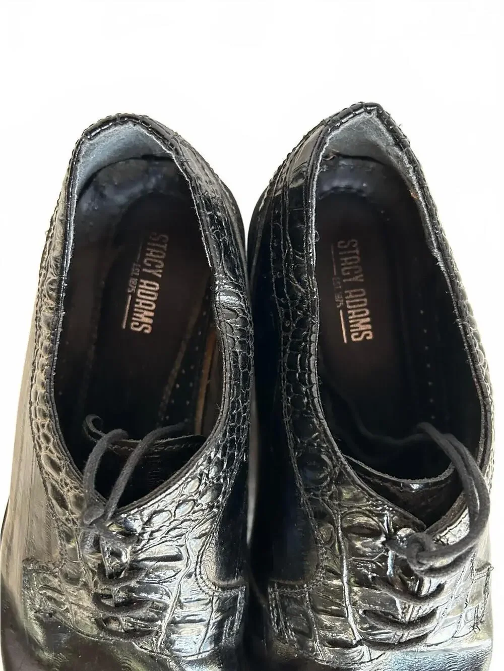 Stacy Adams Esposito Black Croc Leather Dress Shoes Men 12